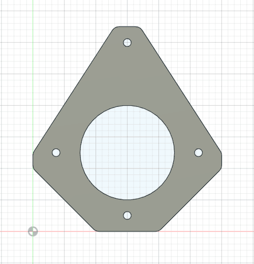 CAD drawing of a flange plate with a centre bore